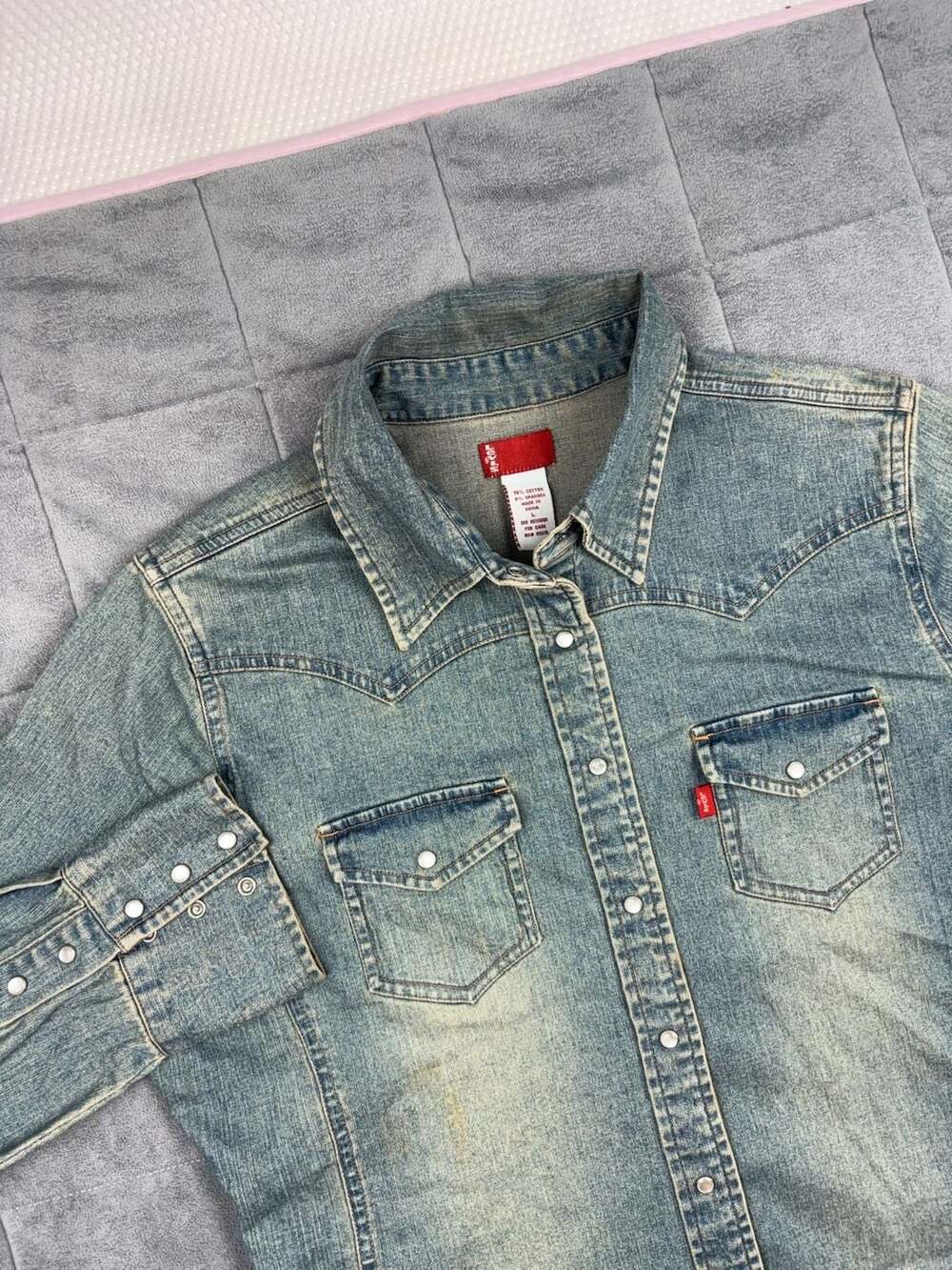Levi's Women's Western Denim Snap Button Shirt Size L